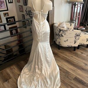 Elegant White Satin Gown